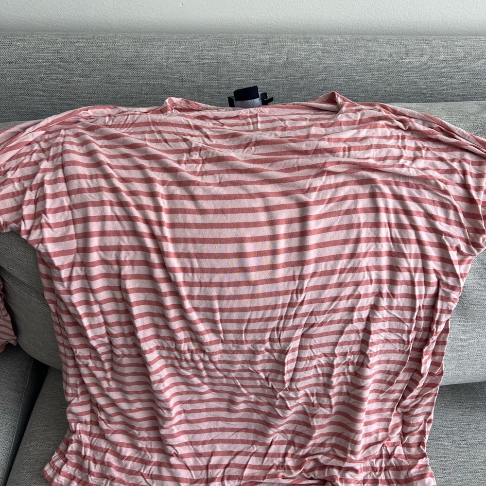 Hatch Longsleeve Tee- Clay/Blush stripe